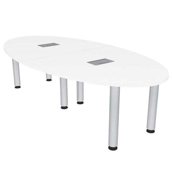 45 in W, 96 in L, 29 in H, Engineered Wood Top, White